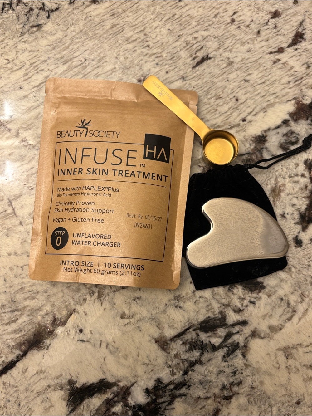 Beauty Society Infuse HA Inner Skin Treatment with Silver Gua Sha - Silver